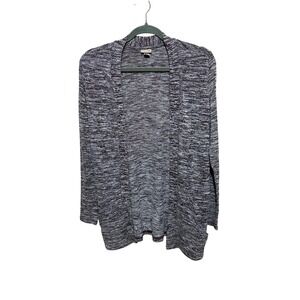 Cape Juby Womens Space Dye Open Front Cardigan Burgundy White XS Relaxed Pockets